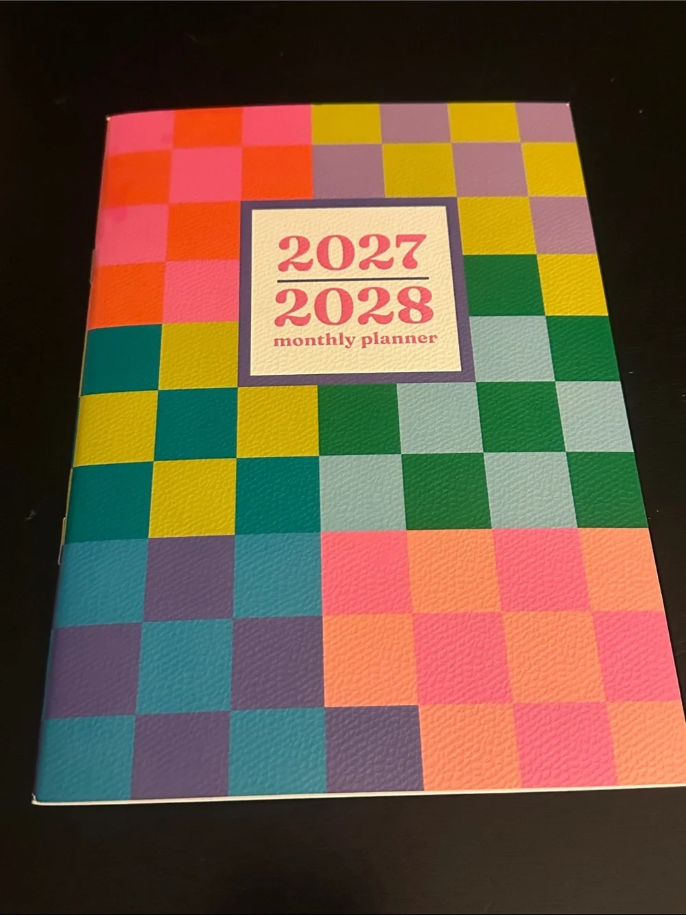 2027-2028 Monthly Planner - Colorful Checkered Cover